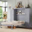 Lit escamotable, lit escamotable en bois avec 2 garde-robes et tablette de rangement-2129923718-2129923713