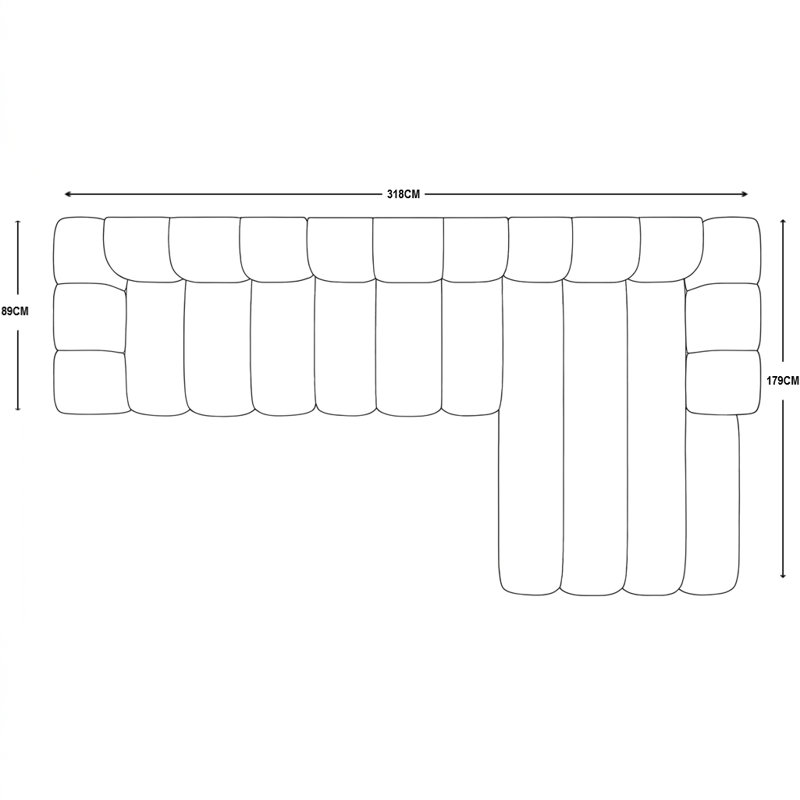 3 Seater Corner Sofa, Right Hand Facing