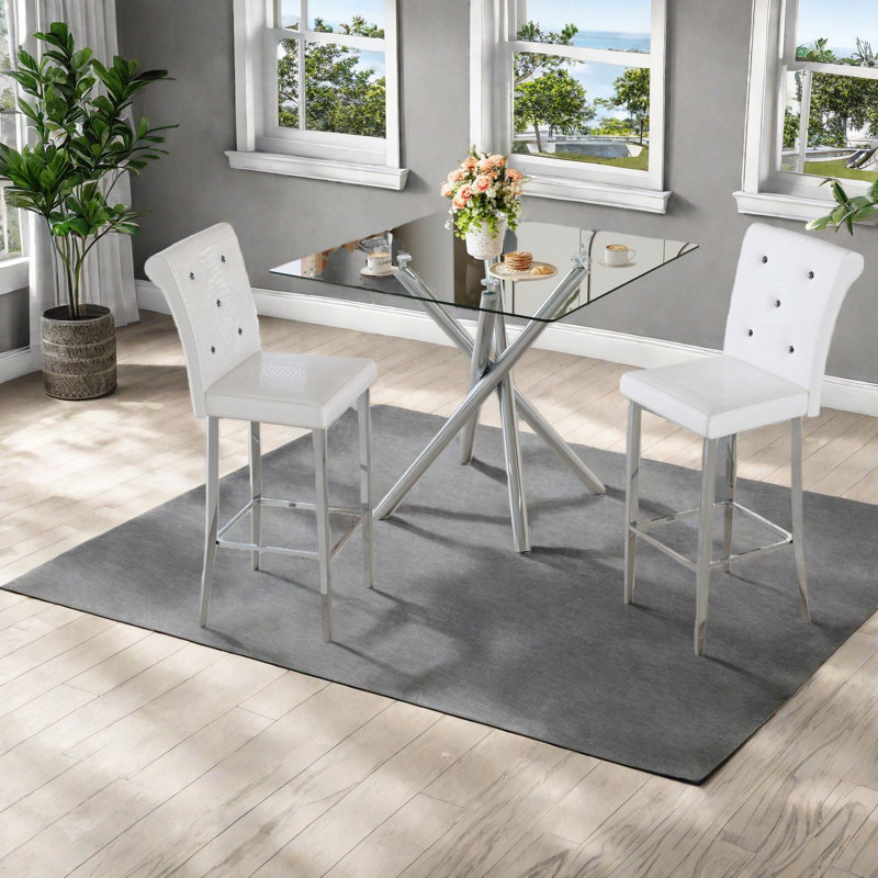Ensembles de table de salle à manger modernes en métal durable, conception élégante pour îlot de cuisine