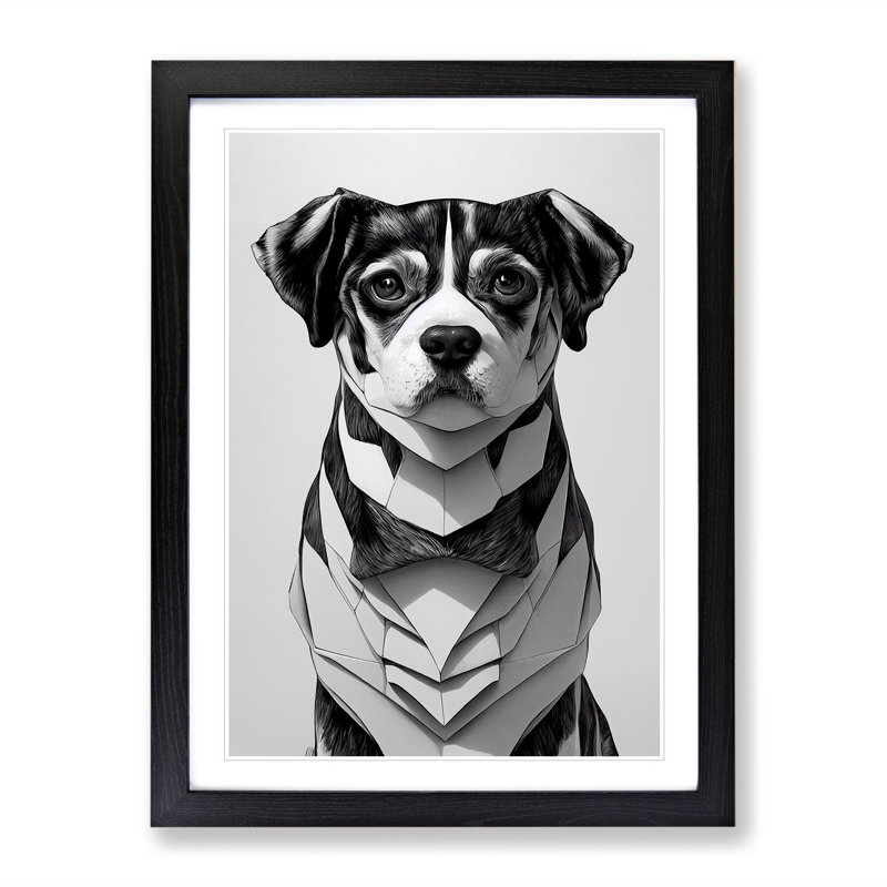 Charming Dog - Single Picture Frame Print, Black, 64cm H x 46cm W x 2cm D
