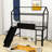 Skokie Twin Size Metal House Loft Bed with Slide and Writable Board by Harper Orchard-857259205