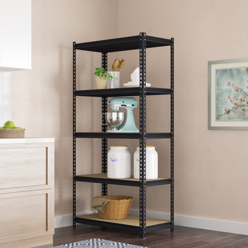 Étagère robuste en acier à 72 tablettes H 72 po, Noir