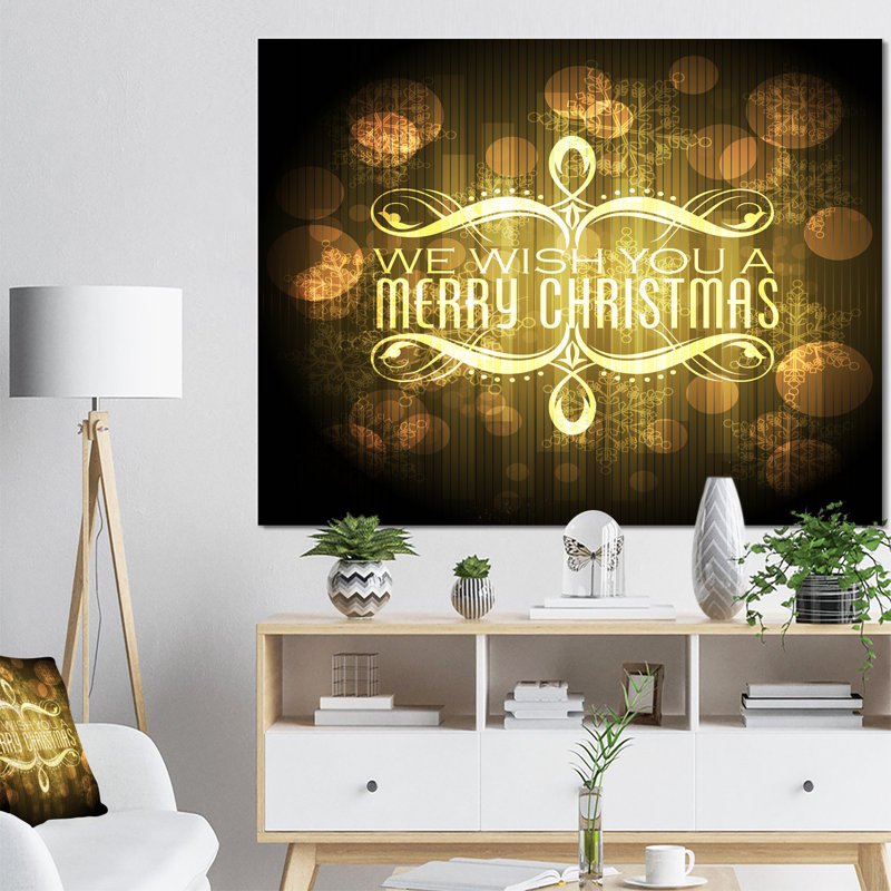 « Merry Christmas Wish on »-impression d’art textuel, H 16 po x l 32 po x P 1 po, H 36 po x l 46 po x P 1,5 po