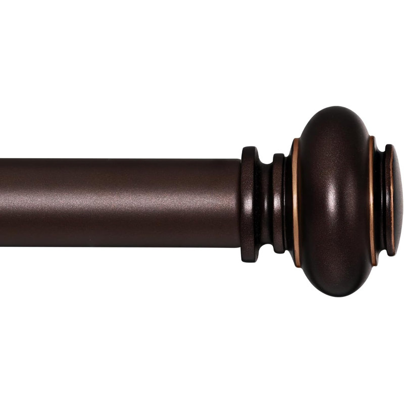 Tringles à rideaux réglables décoratives avec faiteaux classiques, Bronze, 28" - 144"