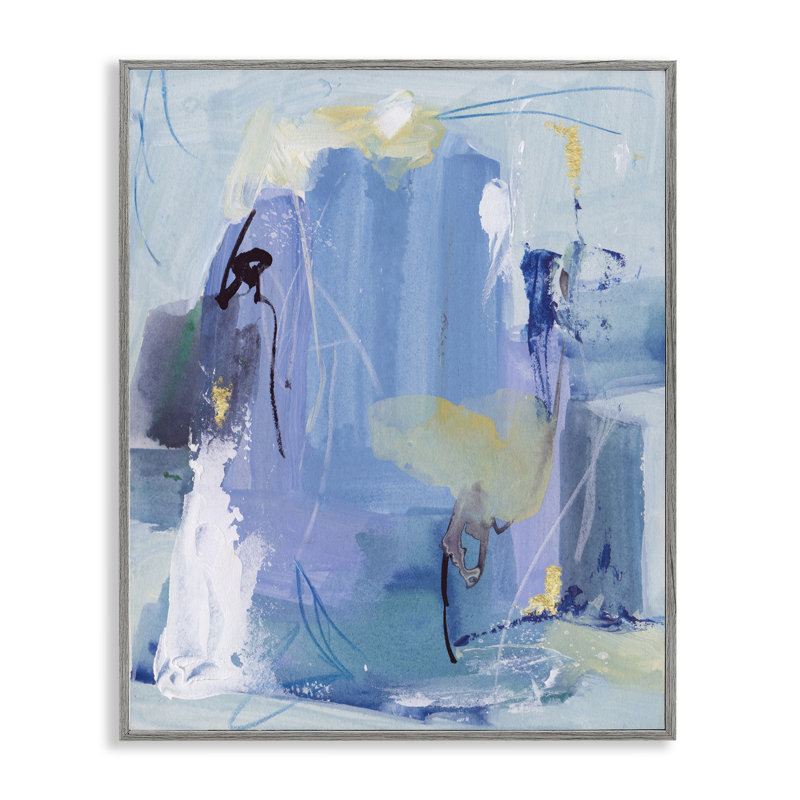 «Blue Abstract with Squiggles», estampe numérique par Grace Popp, Estampe numérique Farmhouse, H 20 po x l 16 po