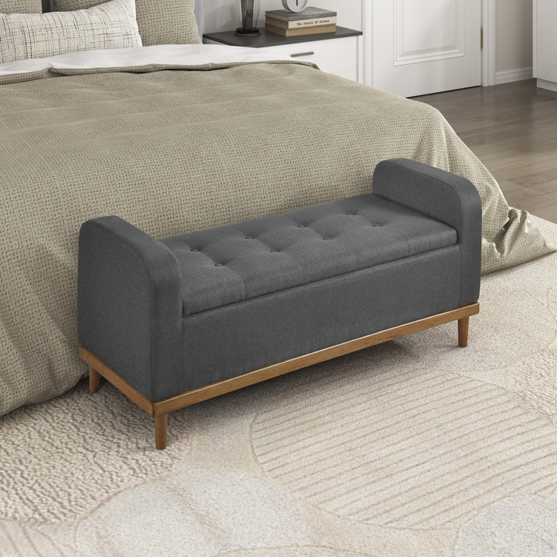 Banc de rangement 50 po Prea, Gris foncé