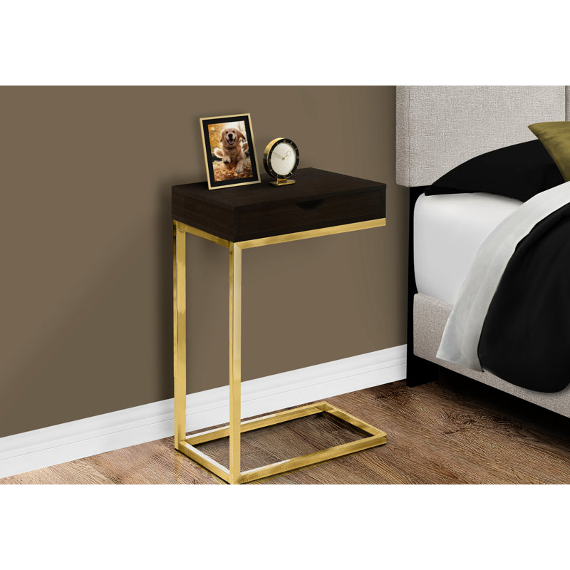 Table de bout de chambre à coucher moderne - option de rangement, design décoratif extérieur coloré, panneau épais avec fonction