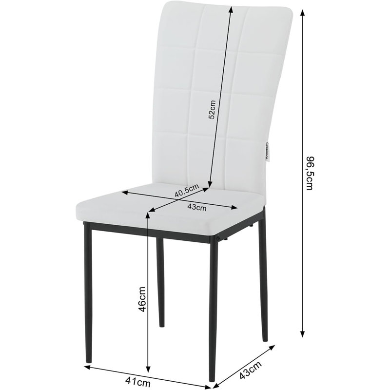 46cm H Upholstered Full Back Parsons Chair, White