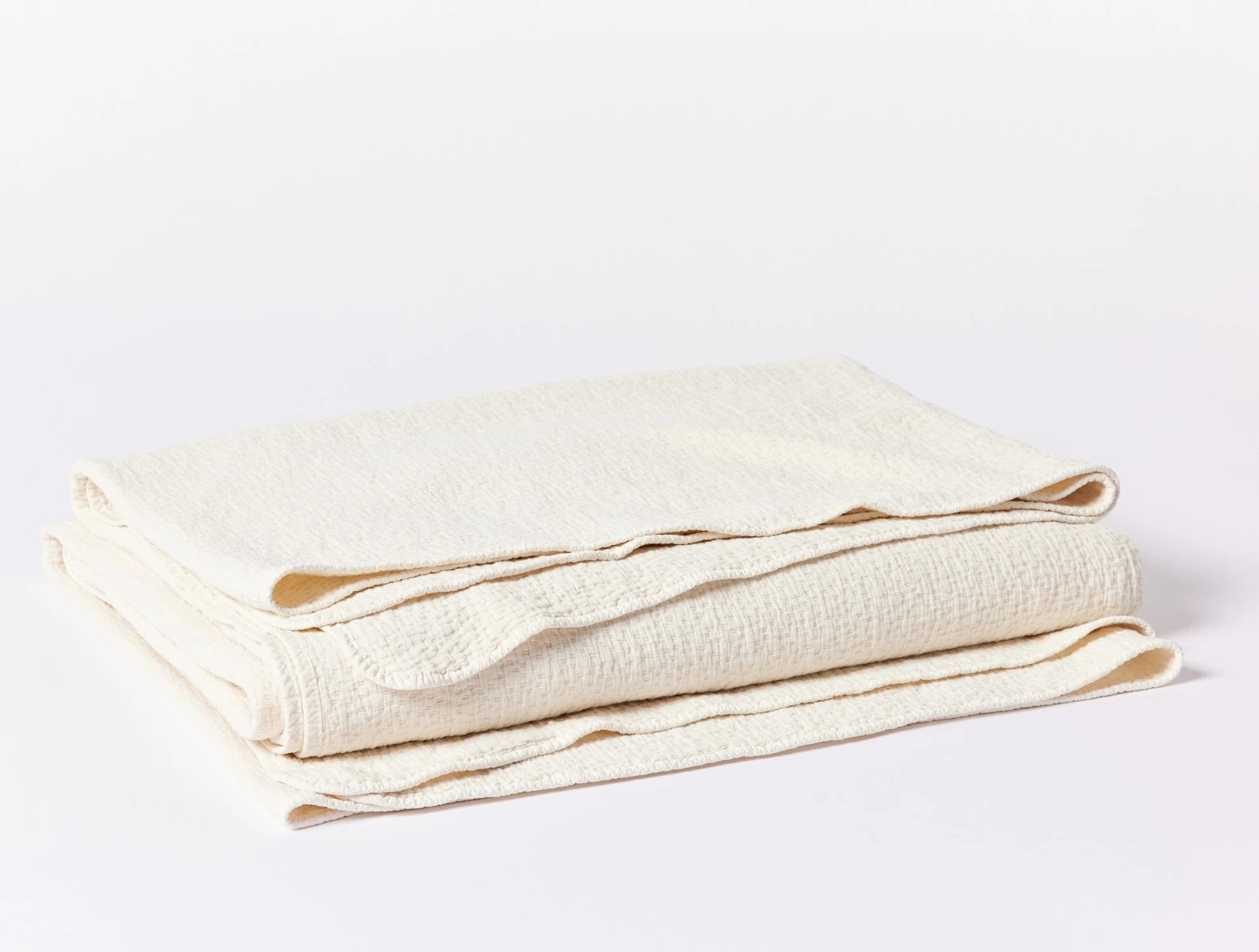 Cascade Organic Cotton Coverlet Set, Twin Coverlet, Undyed