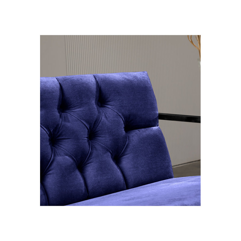 2-Seat Sofa, Dark Blue, Black