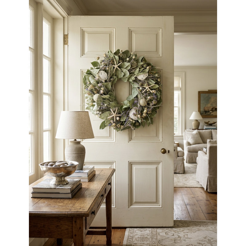 Beachy Handcrafted Dried Mixed Assortment 22'' Wreath