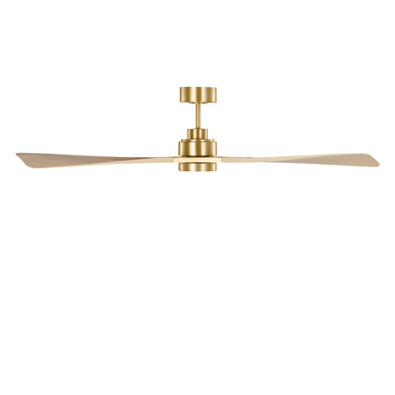 Ventilateur de plafond à DEL Trillium Smart 60, Chêne blanc délavé, Laiton bruni