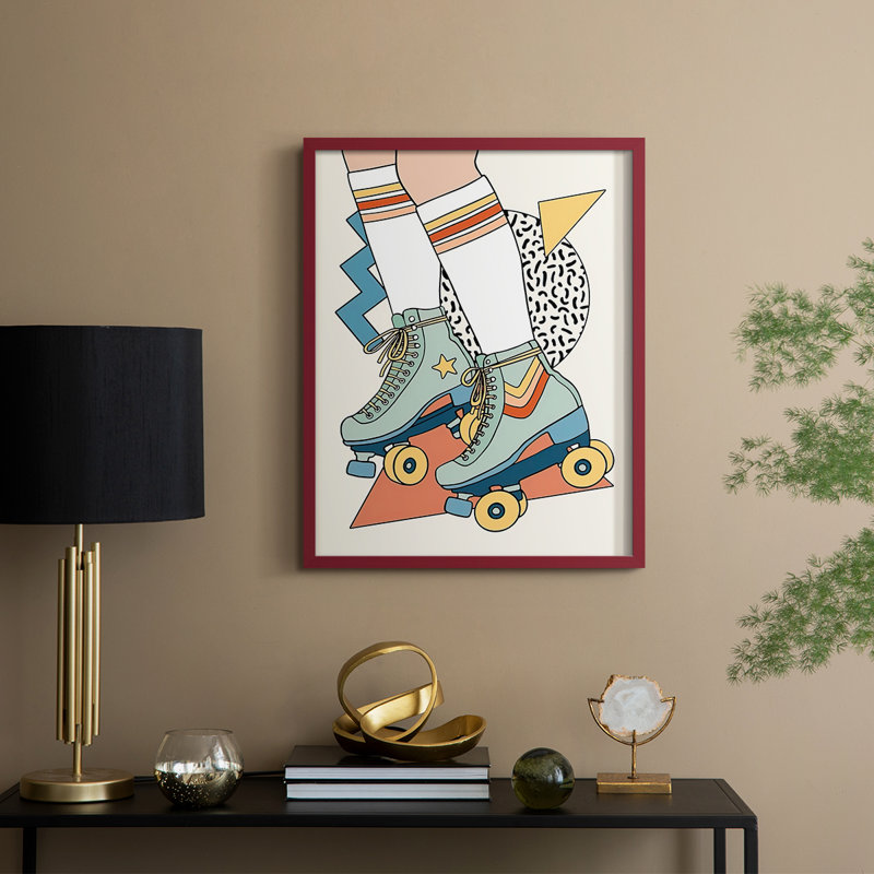 LetItRollI Framed Print - Solid Wood, 15" H x 12" W, Red