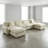 172"W Oversized 6 Piece U Shape Down Modular Cloud Sectional Sofa with Movable Ottomans & Wider Deeper Seat-2033461294