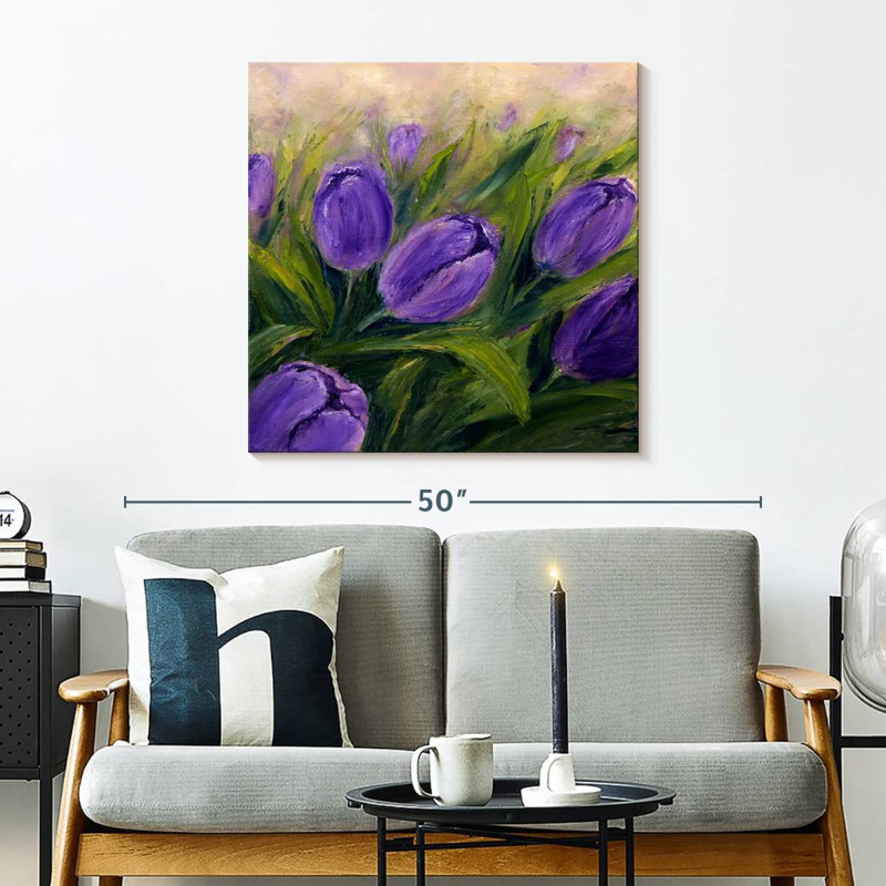 Harnek Dark Purple Tulips, 30'' H x 30'' W