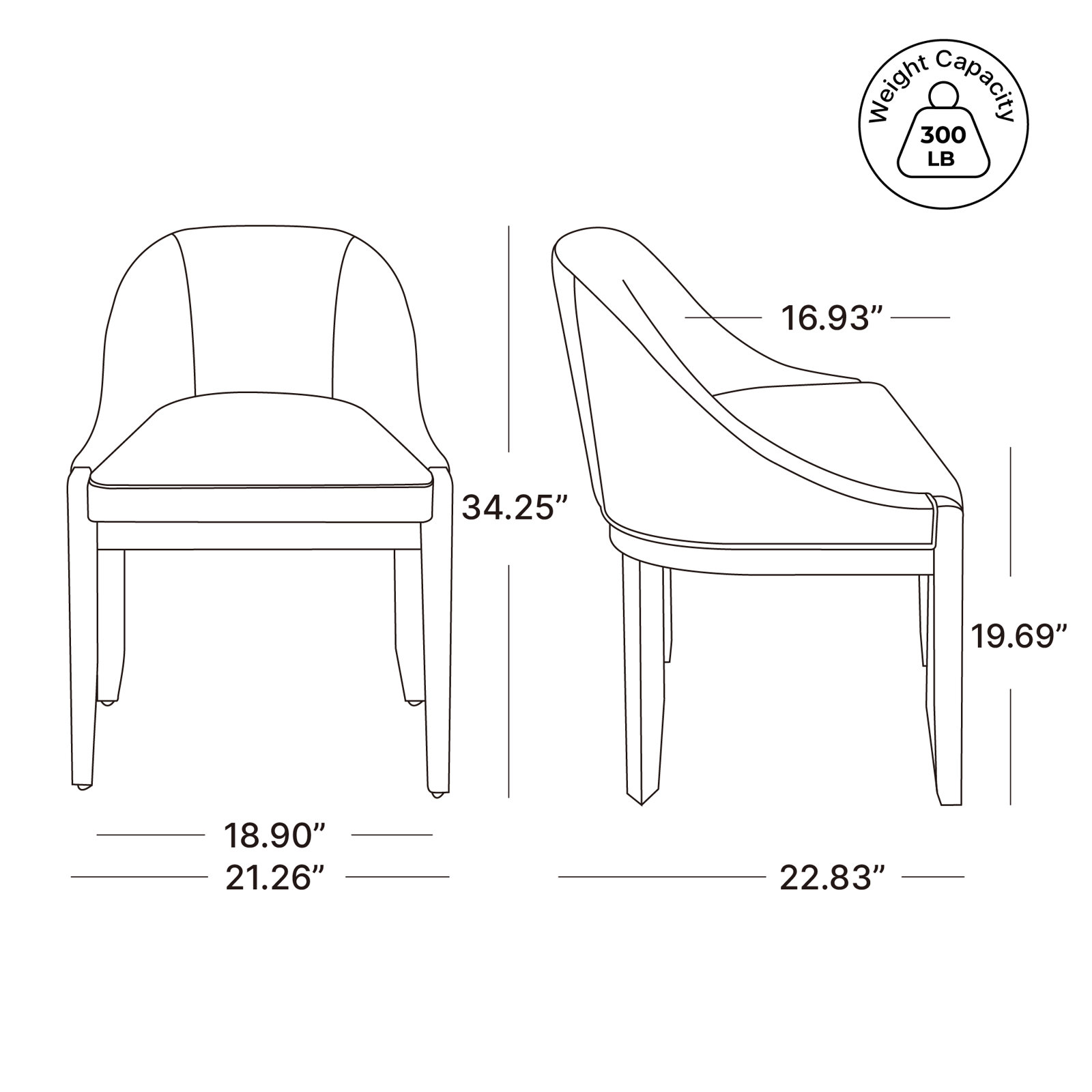 Sherwood Upholstered Dining Chair with Solid Wood Legs, Effie Linen Performance Linen