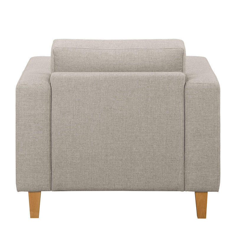 Laila-Grace Upholstered Armchair, Light Beige, Brown