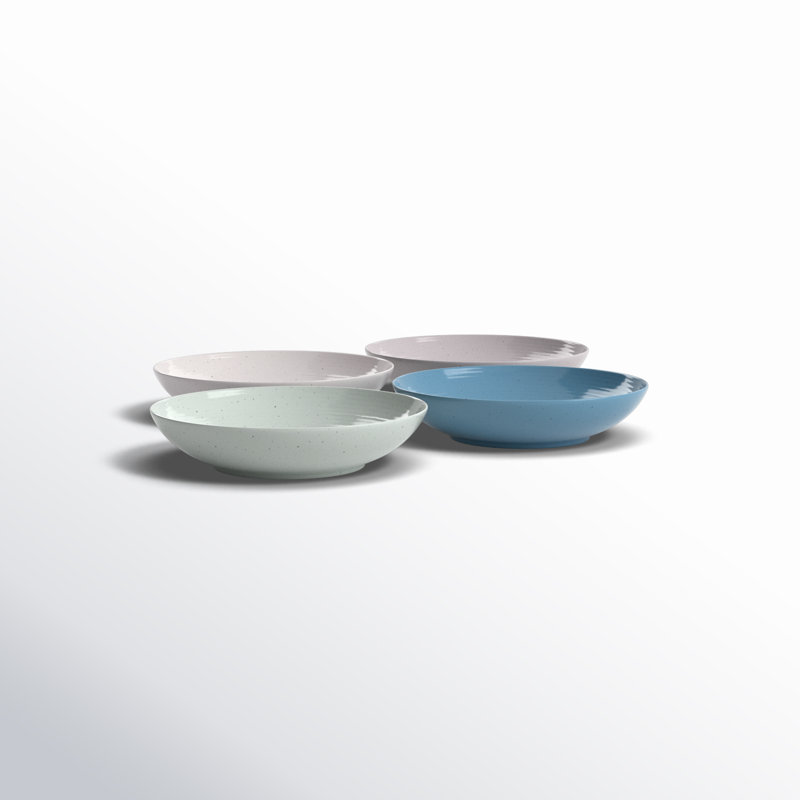 Sango Siterra Artist's Blend Stoneware Soup Bowls Multi Assorted Colors, Dishwasher Safe