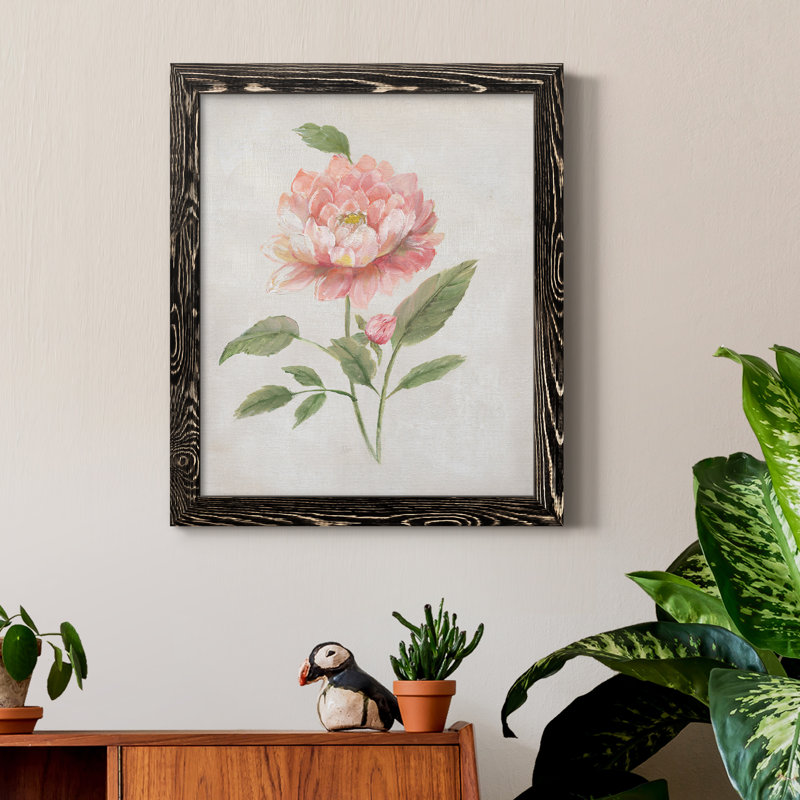 Grandiflora III - Peinture sur toile encadrée, H 20 po x l 17 po x P 1,5 po, Noir