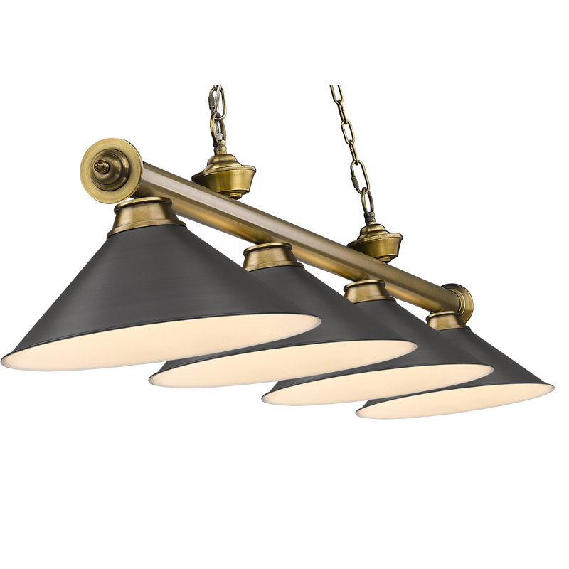 Luminaire suspendu pour table de billard 4 lumières Annaleisa, Bronze
