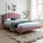 Bella Padstow Queen Upholstered Tufted Low Profile Platform Bed-681573689