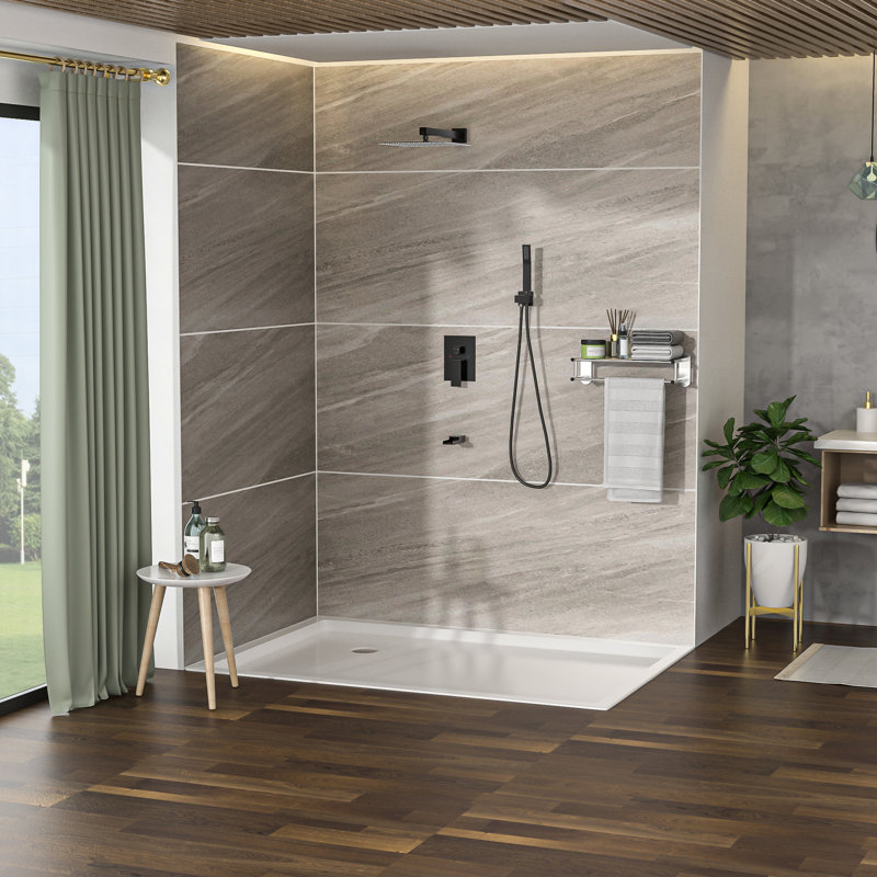 Oil Rubber Bronze Shower System With 10 Inch Square Rainfall Head - Waterfall Tub Spout 3 Function, Handheld Included Valve Simple Install & Clean Conjunction -Balanced Effortless Installation And
