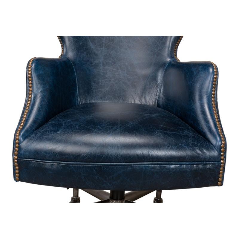 McKellen Leather Executive Chair, Chateau Blue