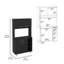 Armoire de cuisine double à quatre portes, trois tablettes, noir-1752948426
