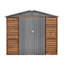 Remise en fer 6 * 8Ft - Extérieur imperméable et salle à outils fonctionnelle avec évents de ventilation