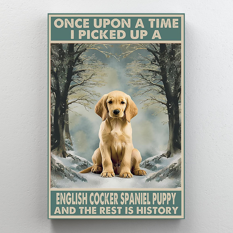 «I Picked Up A English Cocker Spaniel», reproduction d'art rectangulaire sur toile tendue sur toile tendue