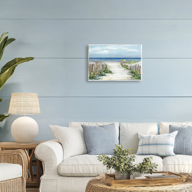 Plaque murale ensoleillée «Dune Path To Ocean» par Sally Swatland, H 10 po x l 15 po