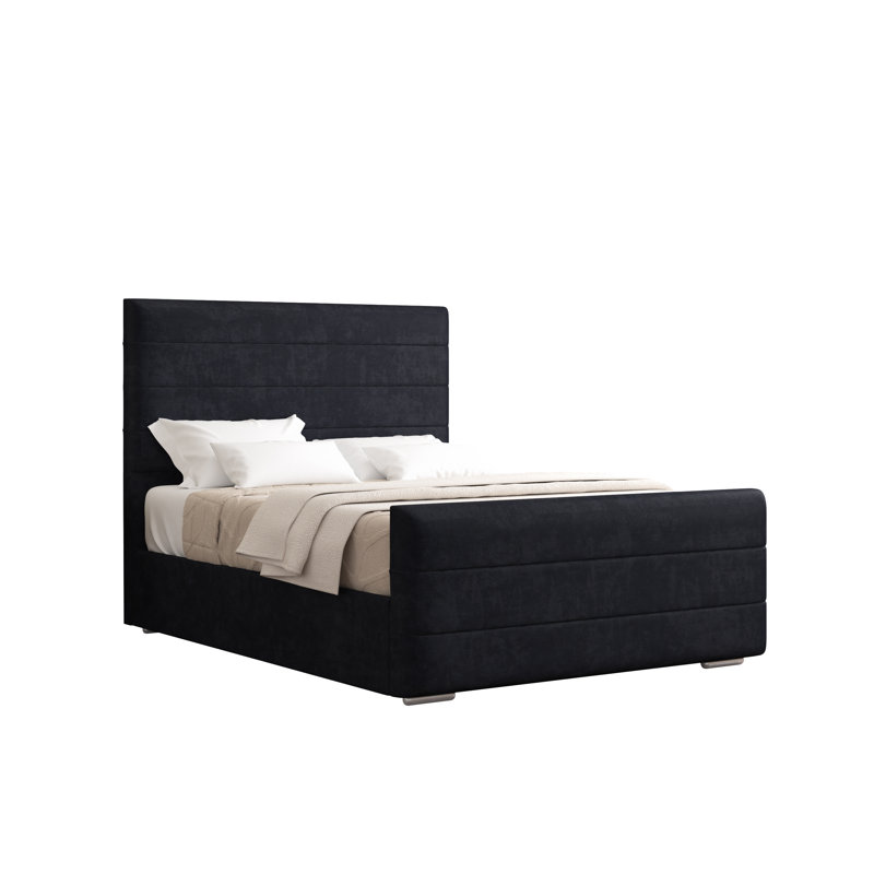 Boggs Upholstered Bed, Black, Single (3')