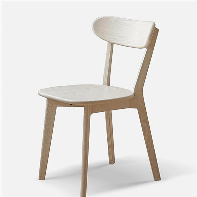 (Blanc) Chaise de salle à manger en bois de chêne de qualité FAS Fabriqué en Amérique du Nord Chaise en bois massif à 100% Chaise de table Chaise de salon en bois simple et naturelle 47,5 x 55,5 x 78 cm