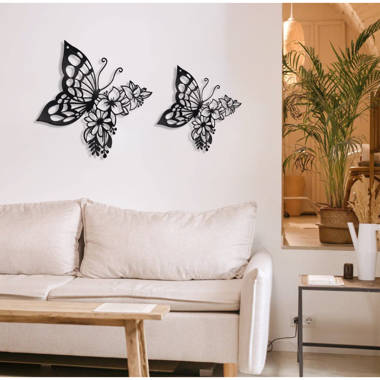 Louis Vuitton Butterfly by Jodi - 3 Piece Picture Frame Graphic Art Rosdorf Park Size: 52.5 W x 33.5 H x 1 D