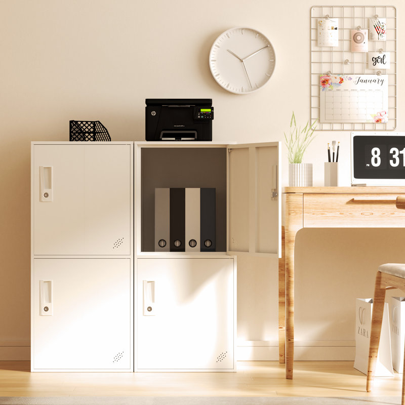 Armoire de rangement verticale empilable à 2 portes avec serrure, dispositif anti-défaut, Lcokeur en métal, organisateur pour le bureau, la maison, le gymnase, l'école, les employés