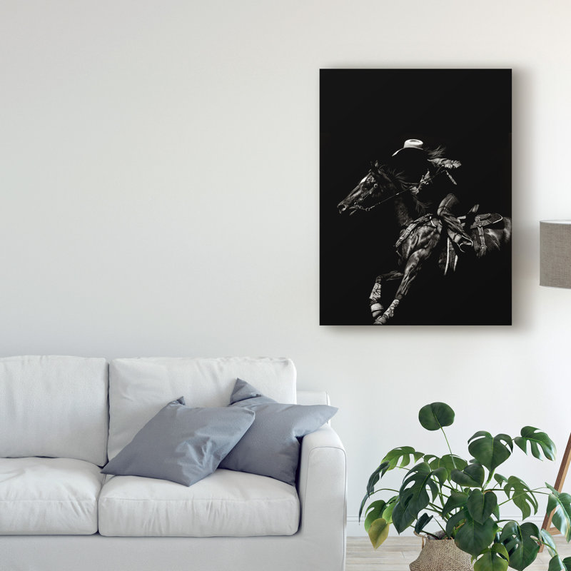 « scratching rodeo i », impression sur toile tendue, H 32 po x l 24 po x P 2 po