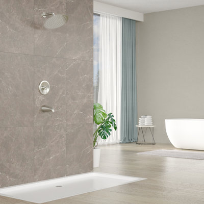 Pomme de douche ronde 10 pouces avec ensemble de douche mural et robinet à main