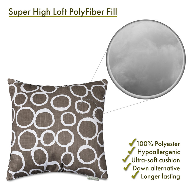Coussin en coton Fusion, H 20 po x l 20 po, Moka