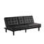 Futon canapé-lit de style contemporain à finition brune, siège convertible en siège capitonné et dossier rabattable avec porte-gobelet USB-362387246