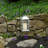 Silver Solar Powered Lantern with LED Candle
