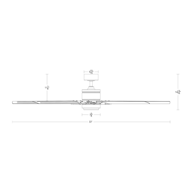 Renegade 8 - Blade Outdoor Integrated LED Smart Standard Ceiling Fan with Remote Control and Light Kit Included, 52", 3000K