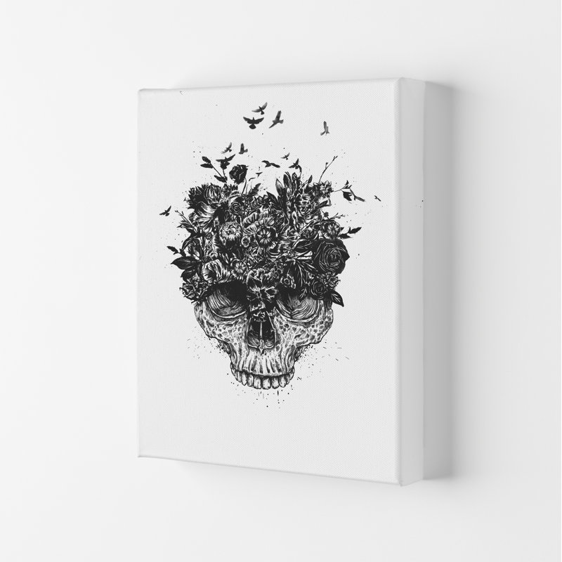 My Head Is A Jungle Skull by Mercedes Lopes Charro - Print, 29.7cm H x 21cm W x 4cm D, Wrapped Canvas