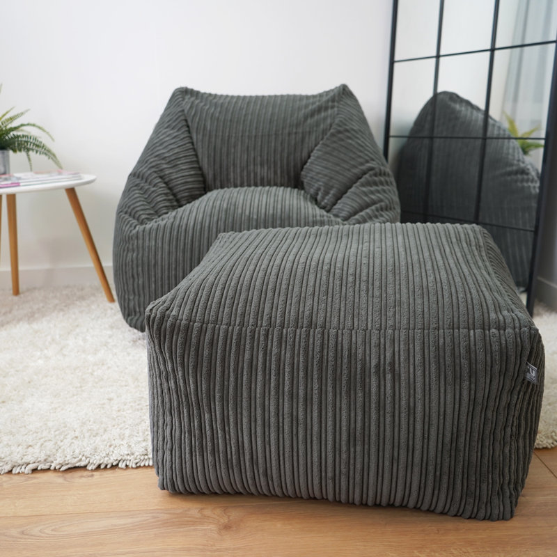 rucomfy Beanbags Big Kids Snuggle Chair - Large Corduroy Armchair for Kids & Teenagers - Home Furniture Living Room or Bedroom Seating - Machine Washable - 70 x 80 x 60cm