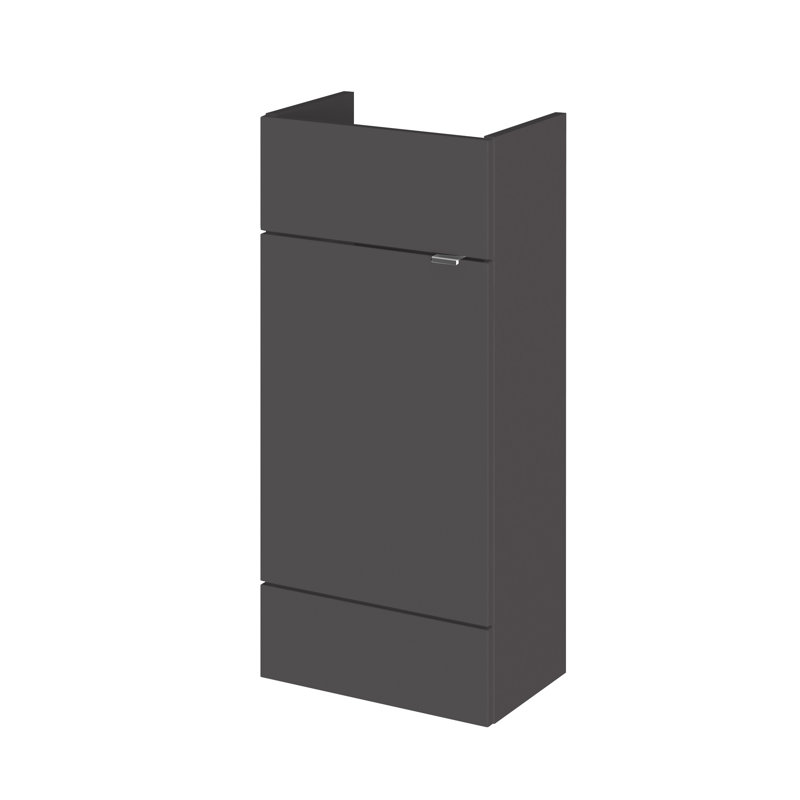 Fusion 40cm Single Bathroom Vanity Base Only, Gloss Grey