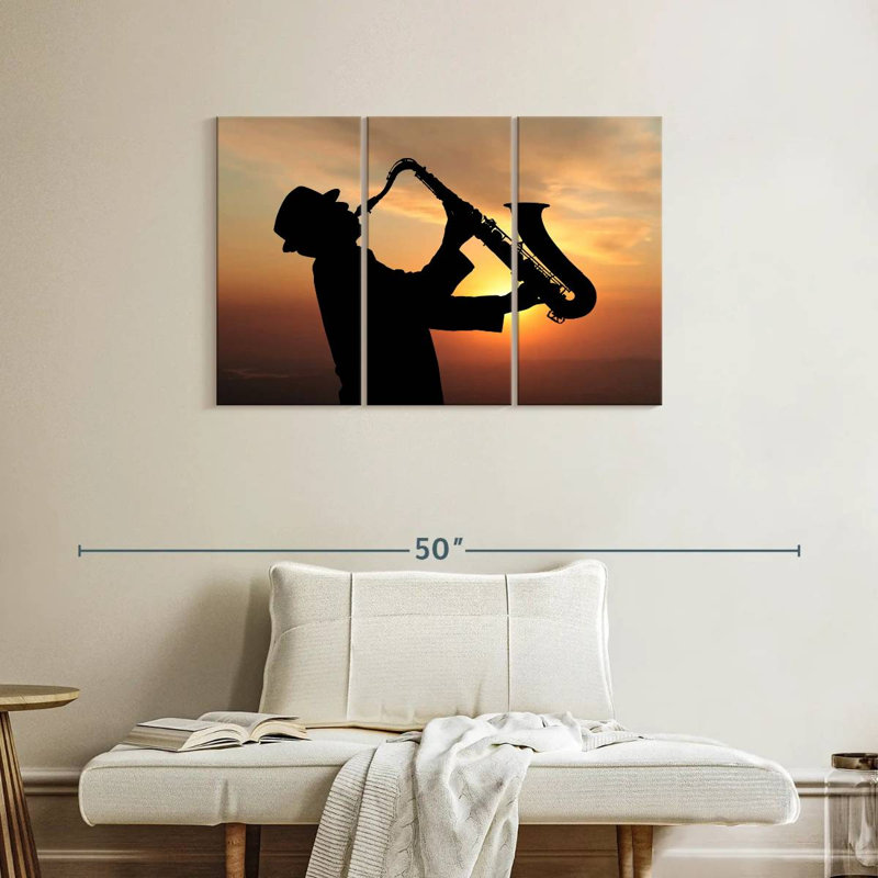 Abarca Man Playing Saxophone, 24" H x 38" W