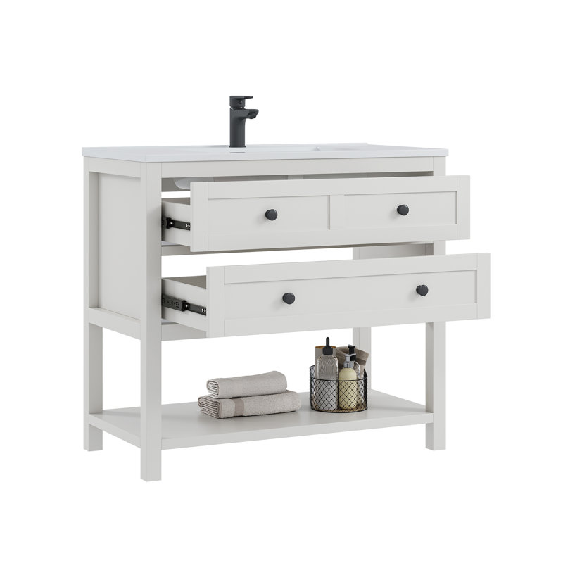 Meuble-lavabo simple Wilce Meltiva, 36", Blanc