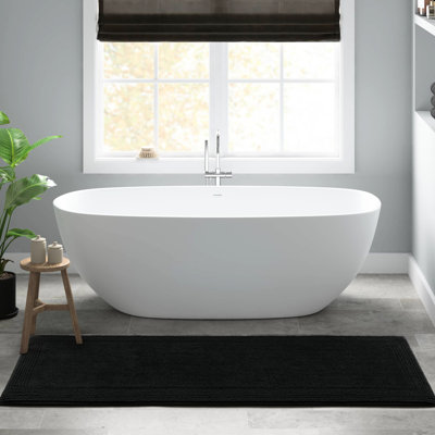 1 tapis de salle de bain réversible 100% coton 24 x 60 po 3000 g / m², extrêmement lavable à la machine, d'une épaisseur moyenne de 0,5