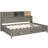 Full Size Wooden Daybed In Gray Color, Comes With 3 Storage Drawers, Soft Headboard, And Device - Charging For Mobile Gadgets Function, Shelf, Sockets Tech-1284346300