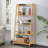 Barrelville Bamboo Ladder Bookcase Bookshelf Open Book Storage Shelf-815987561