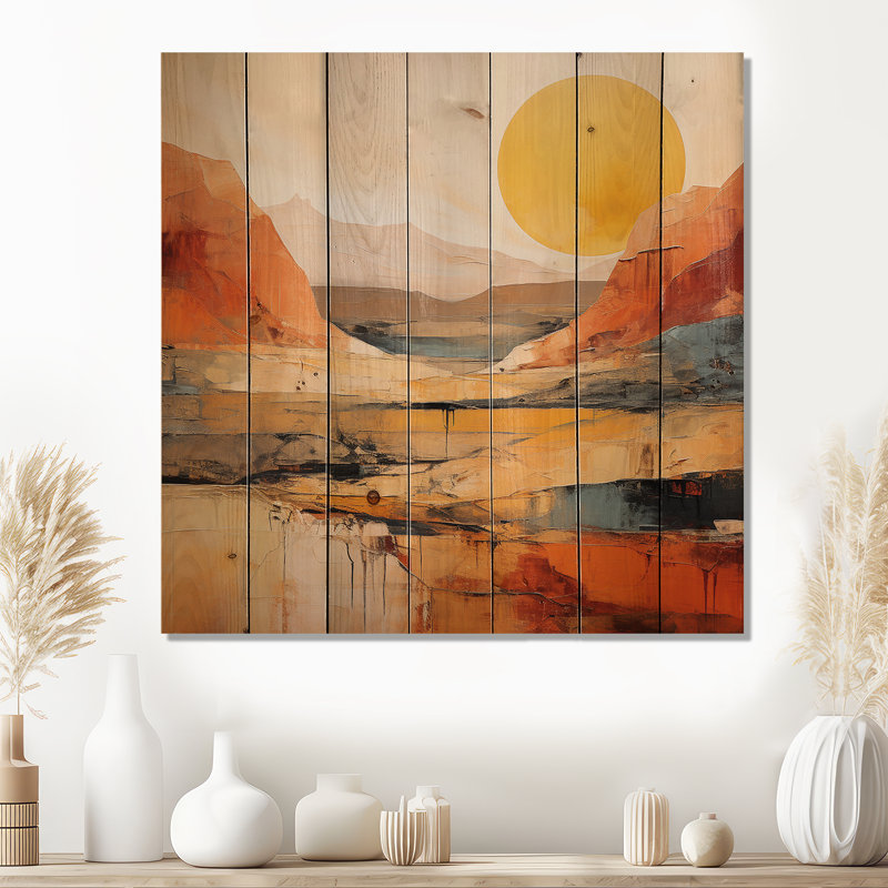 Jashod Bold Landscape Canyon Desert VII sur impression sur bois, H 30 po x l 30 po x P 0,78 po